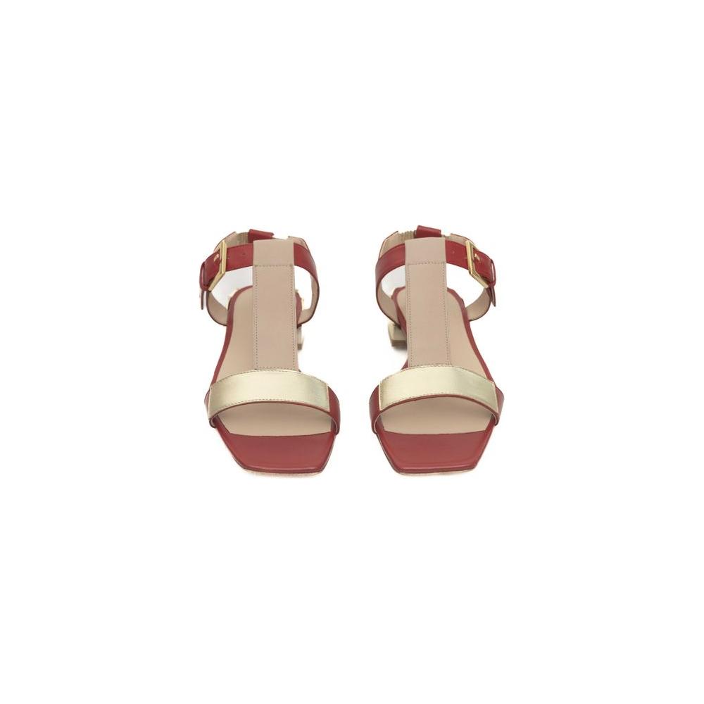 Cerruti 1881 Red Goat Leather Women Sandal Cerruti 1881