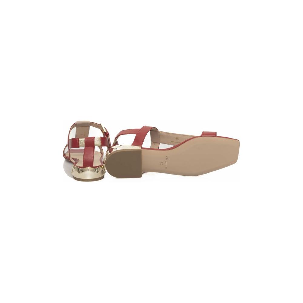 Cerruti 1881 Red Goat Leather Women Sandal Cerruti 1881