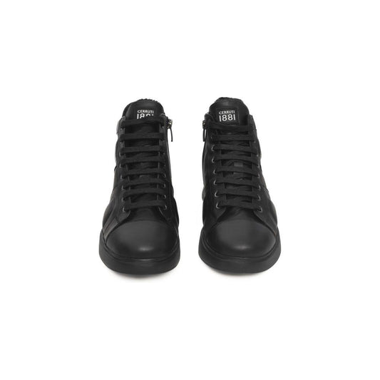 Cerruti 1881 Black Leather Women Sneaker Cerruti 1881