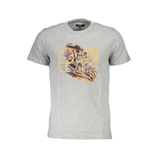 Cavalli Class Gray Cotton T-Shirt Cavalli Class