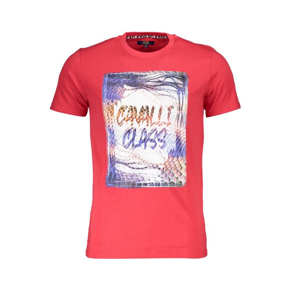 Cavalli Class Red Cotton T-Shirt Cavalli Class