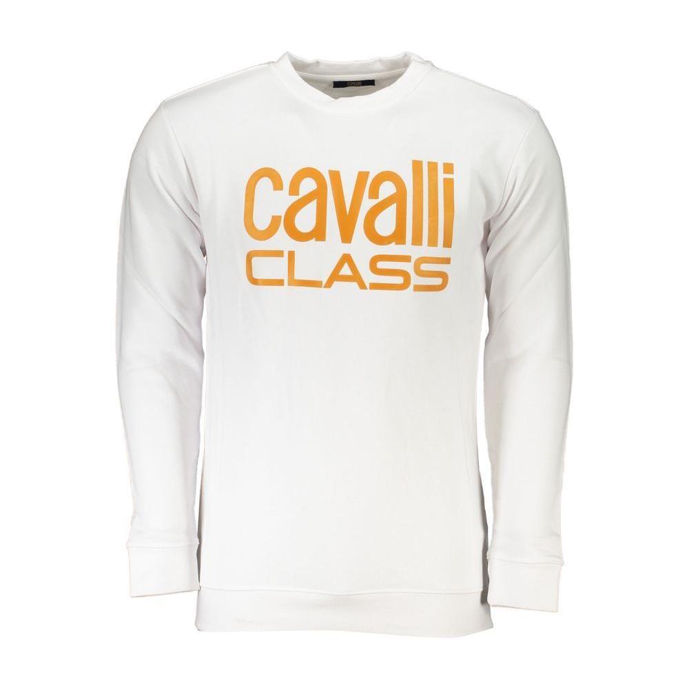 Cavalli Class White Cotton Sweater Cavalli Class