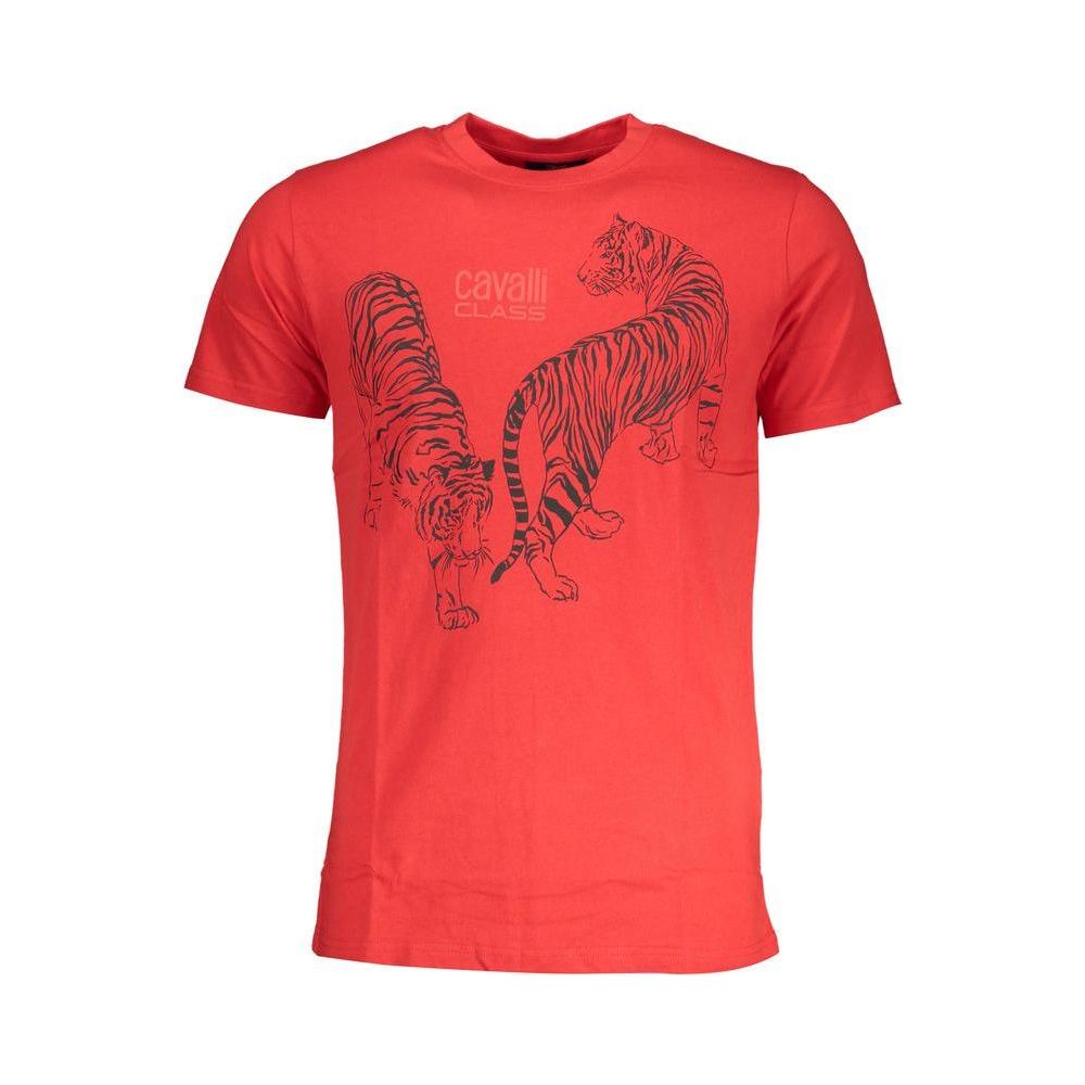 Cavalli Class Red Cotton T-Shirt Cavalli Class