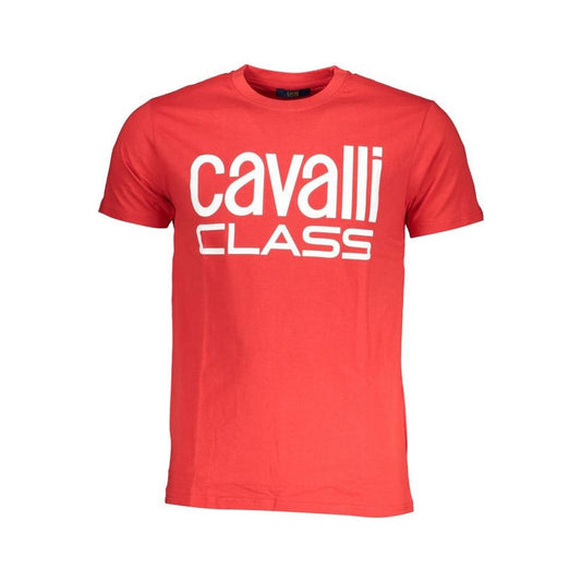 Cavalli Class Red Cotton T-Shirt Cavalli Class