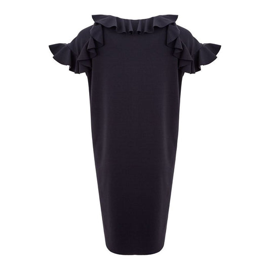 Lardini Elegant Black Viscose Dress Lardini