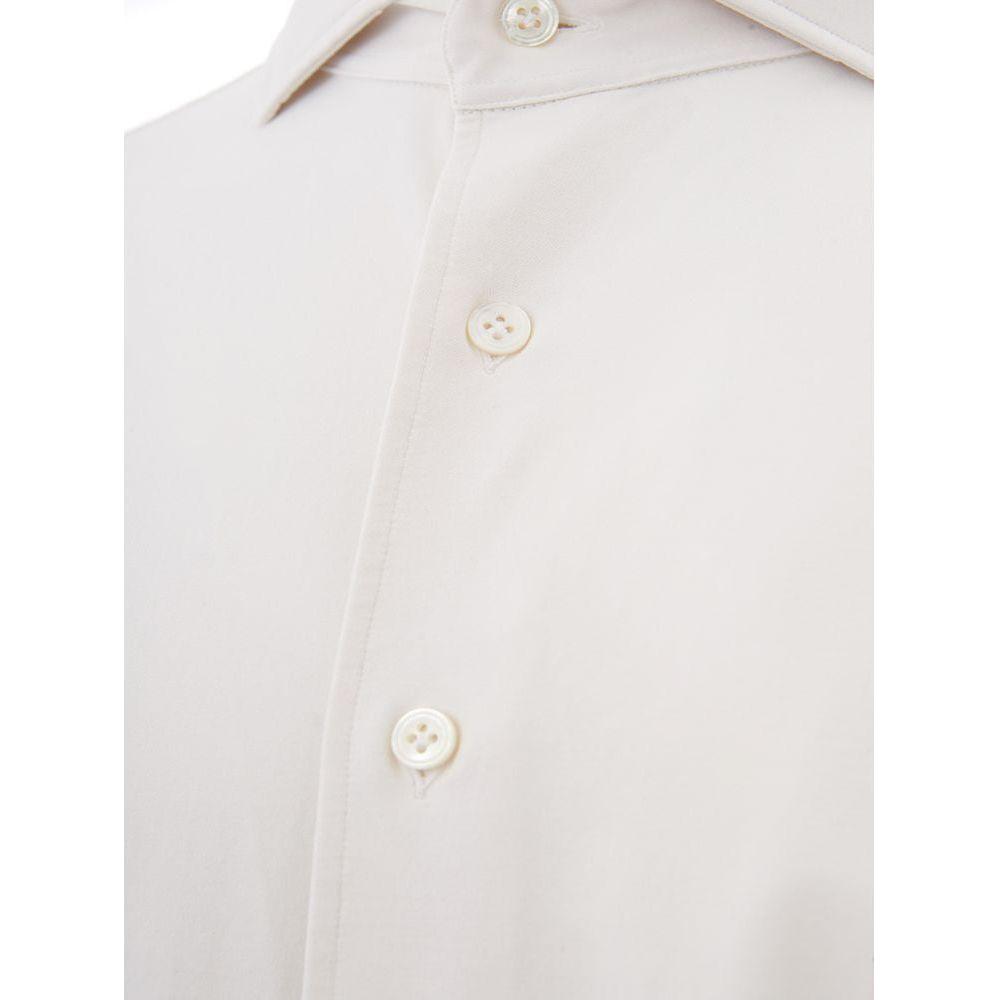 Lardini Elegant White Cotton Men's Shirt Lardini