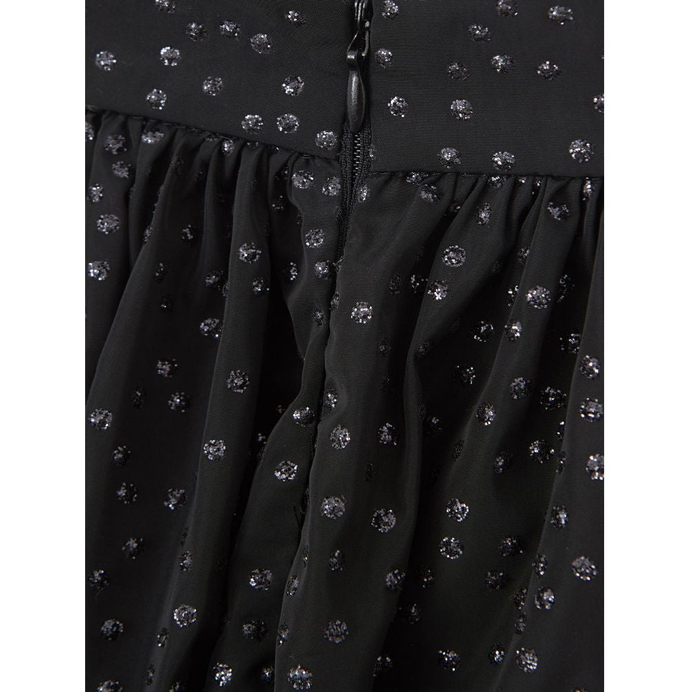 Lardini Elegant Black Polyethylene Midi Skirt Lardini