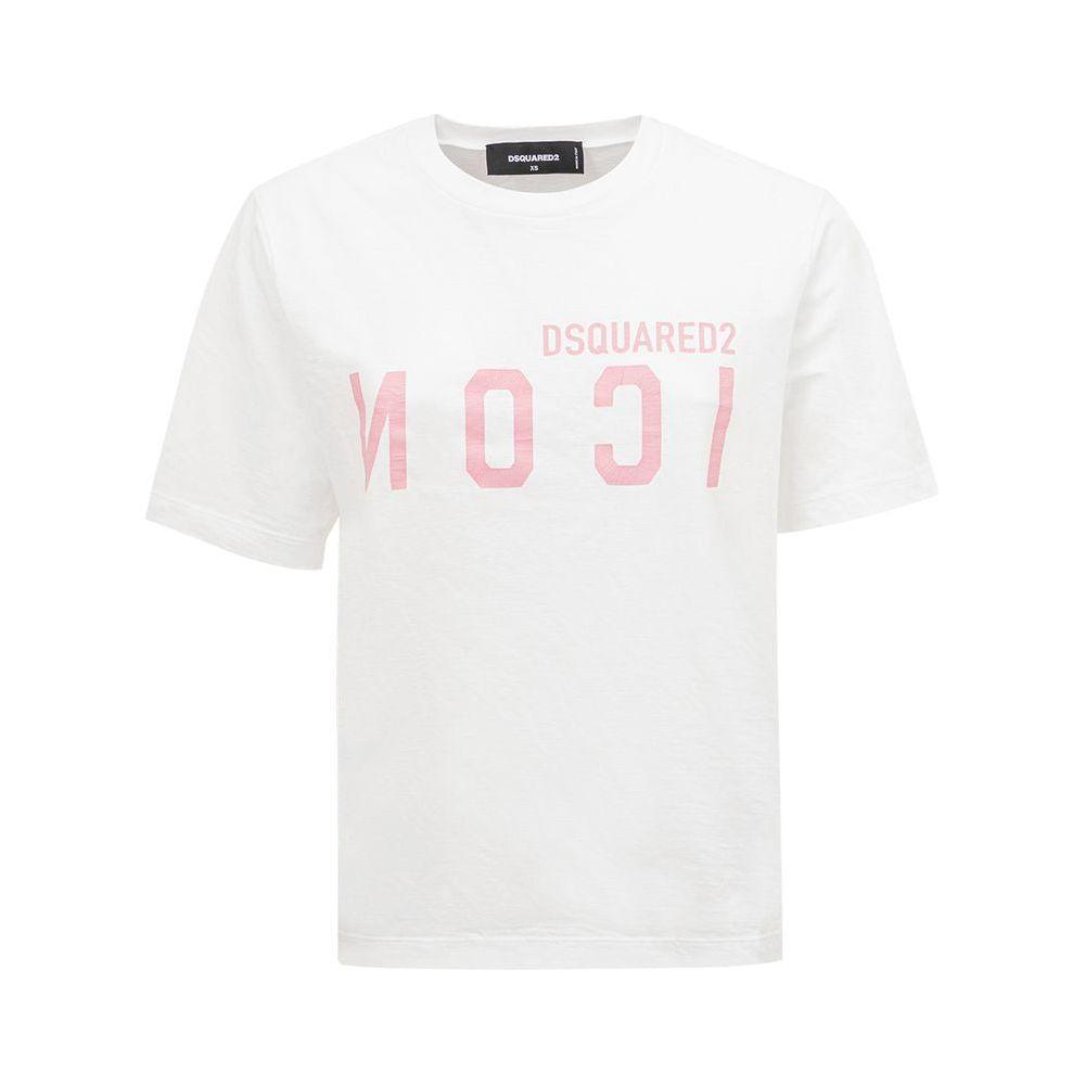 Dsquared² Elegant Cotton White Tee for Stylish Women Dsquared²