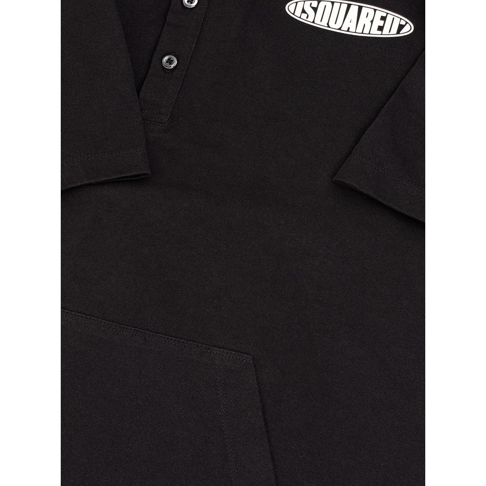 Dsquared² Sleek Black Cotton Polo for Modern Men Dsquared²