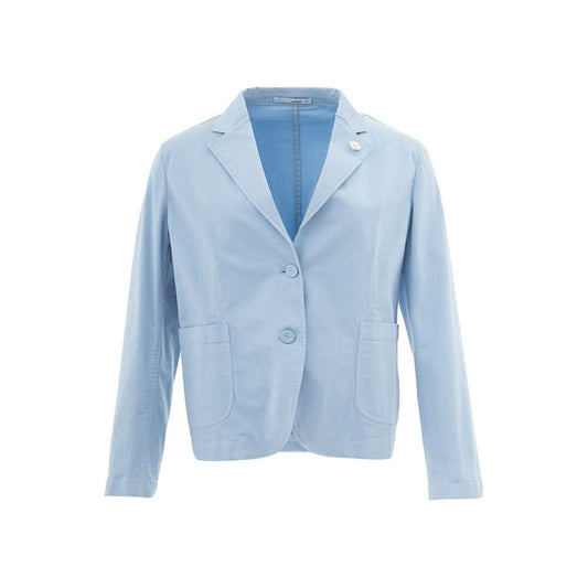 Elegant Turquoise Cotton Jacket