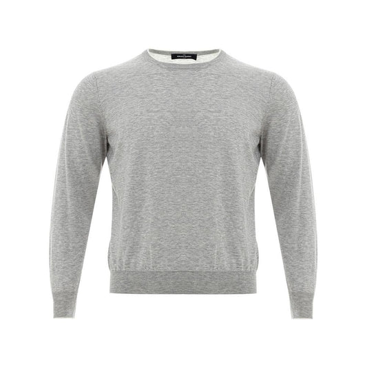 Gran Sasso Elegant Gray Silk-Cotton Sweater Gran Sasso