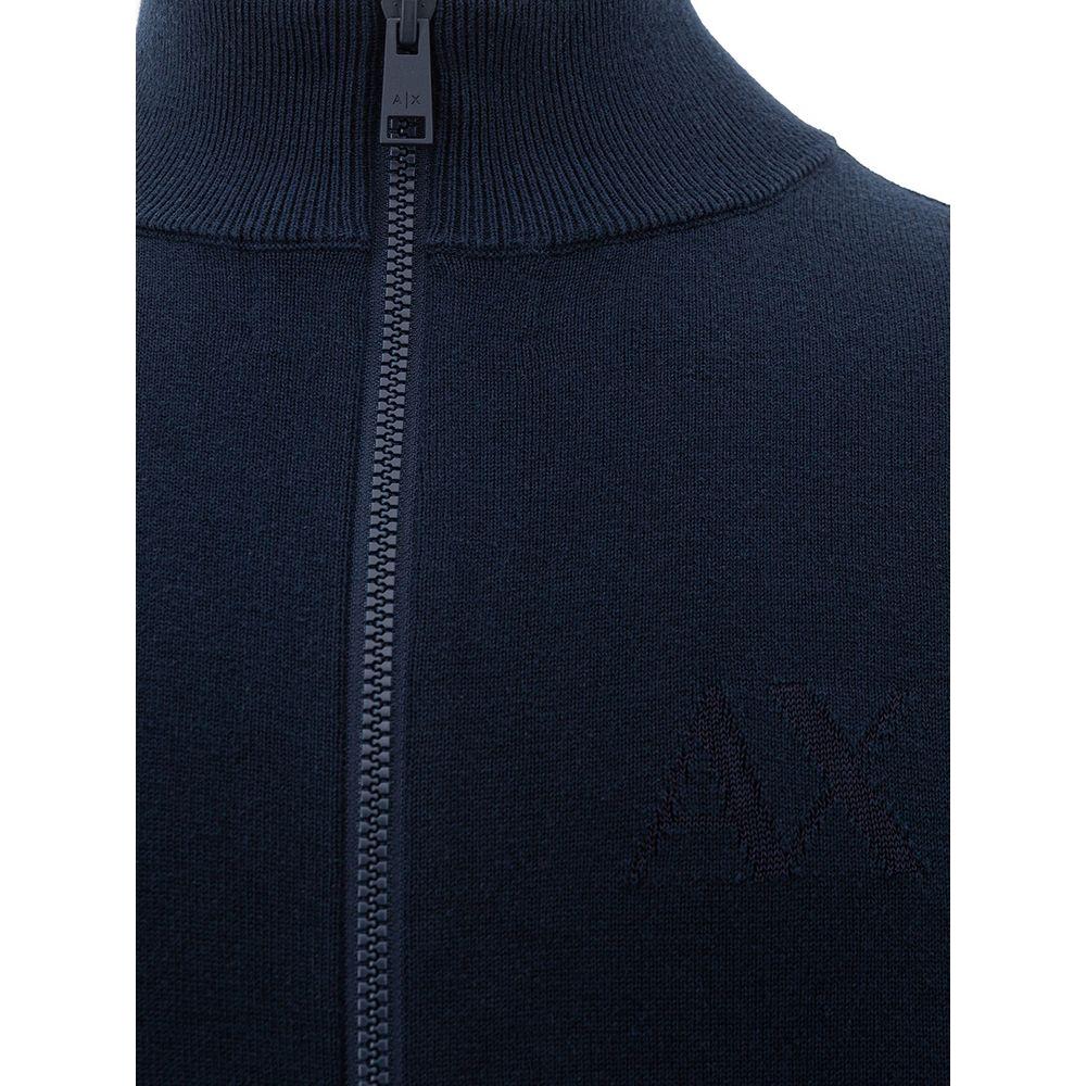 Armani Exchange Blue Cotton Sweater Armani Exchange