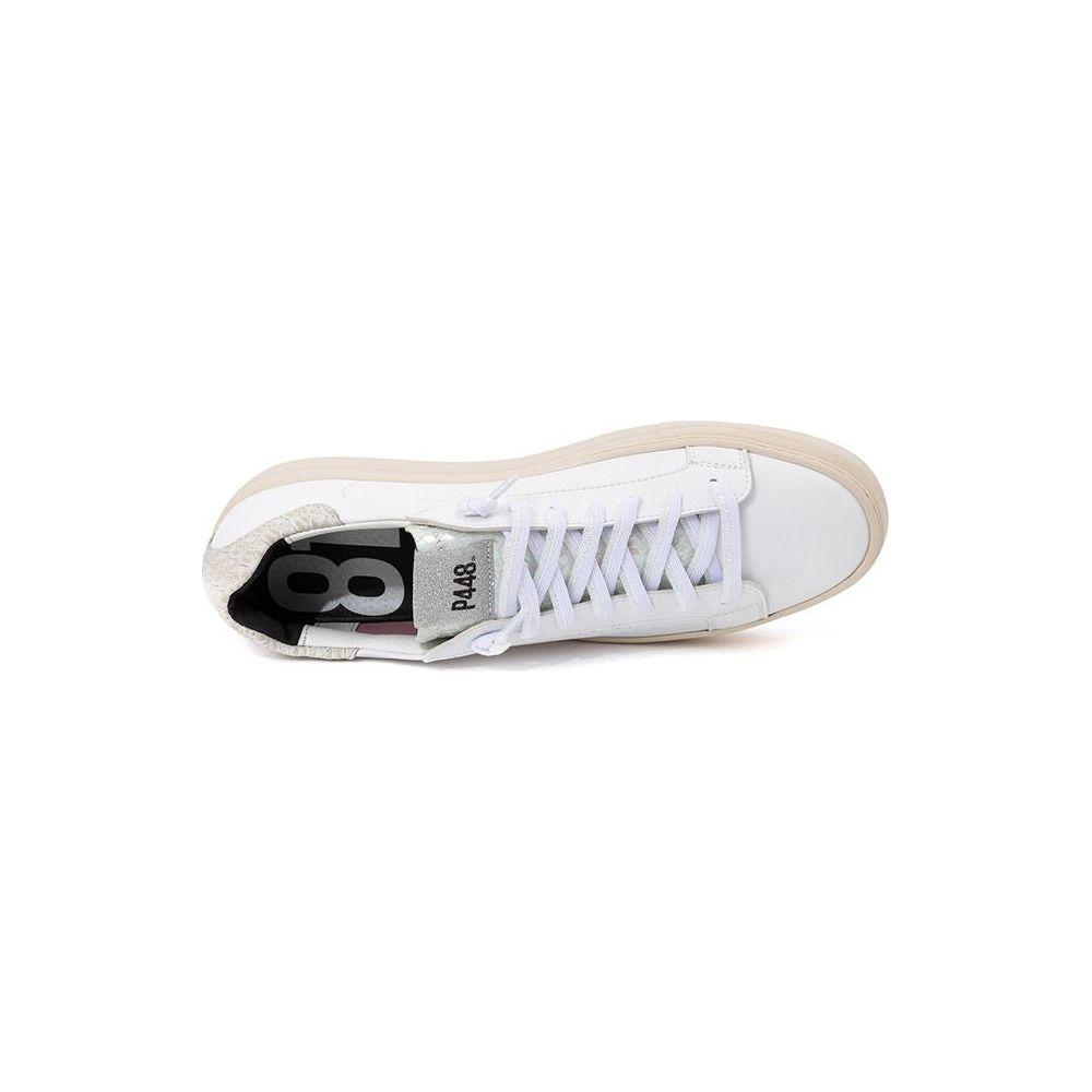 P448 White Leather Sneakers Elegant Casual Footwear P448