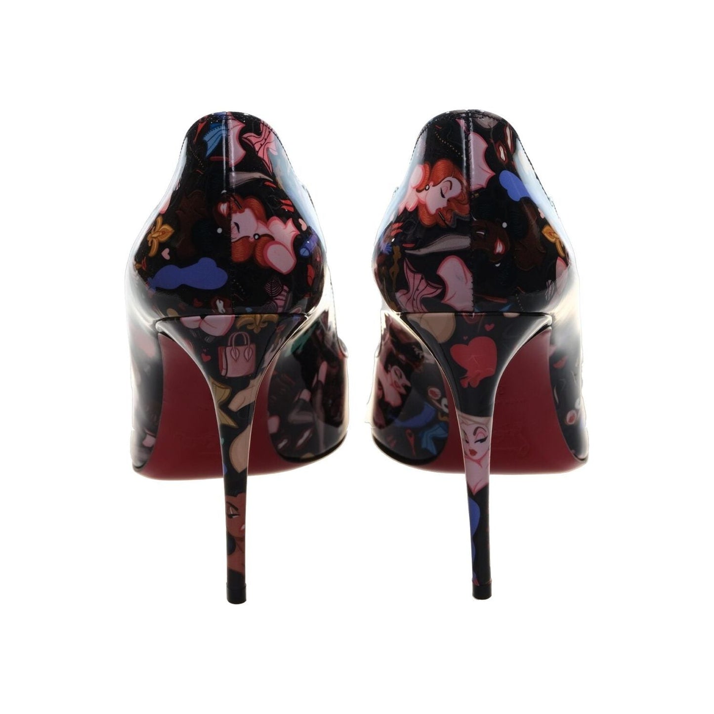 Christian Louboutin Hot Chick 100 Black Limited Edition Dr Bored Print Patent Leather High Heel Pumps Christian Louboutin