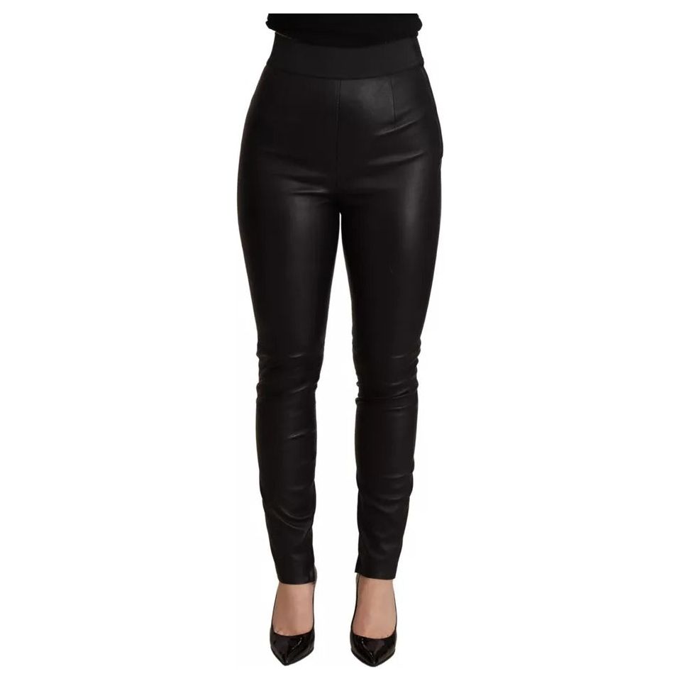 Dolce & Gabbana Black Skinny Leggings Leather Pants Dolce & Gabbana