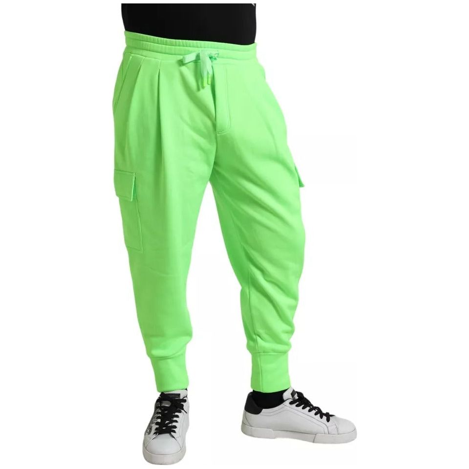 Dolce & Gabbana Neon Green Polyester Jogger Sweatpants Pants Dolce & Gabbana