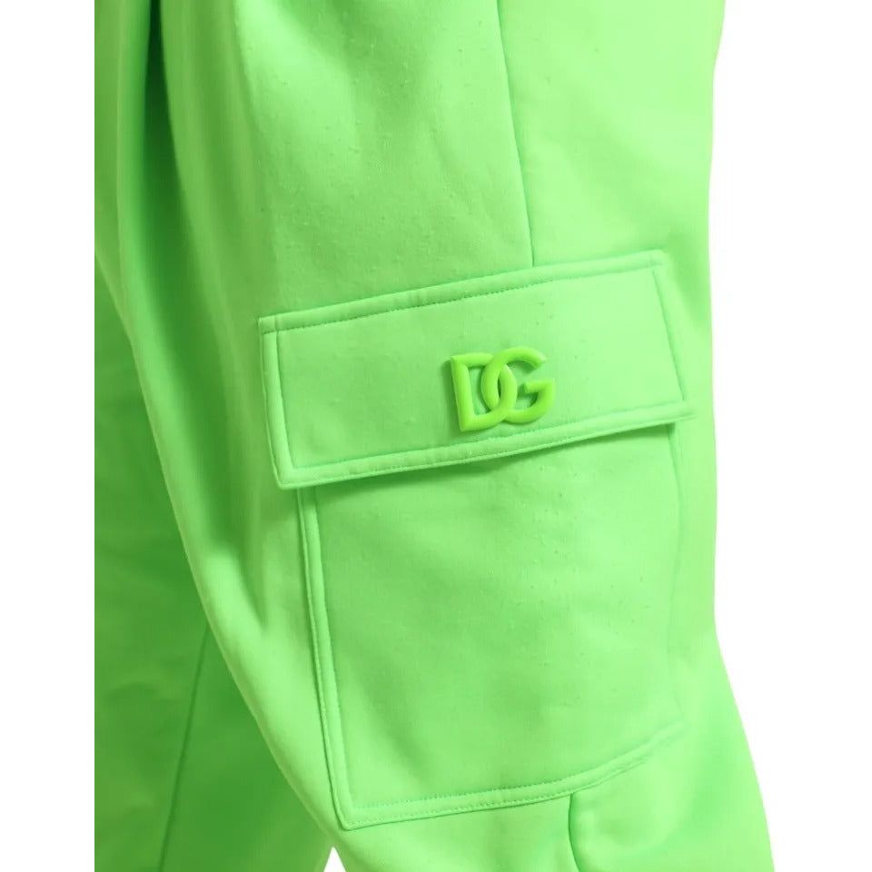 Dolce & Gabbana Neon Green Polyester Jogger Sweatpants Pants Dolce & Gabbana