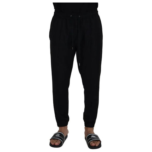 Dolce & Gabbana Black Jogger Jogging Wool Pants Dolce & Gabbana