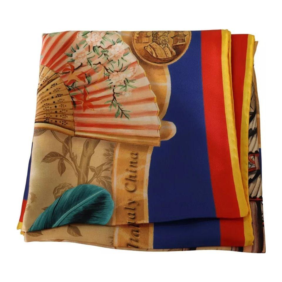 Dolce & Gabbana Multicolor Italy China Silk Shawl Wrap Scarf Dolce & Gabbana