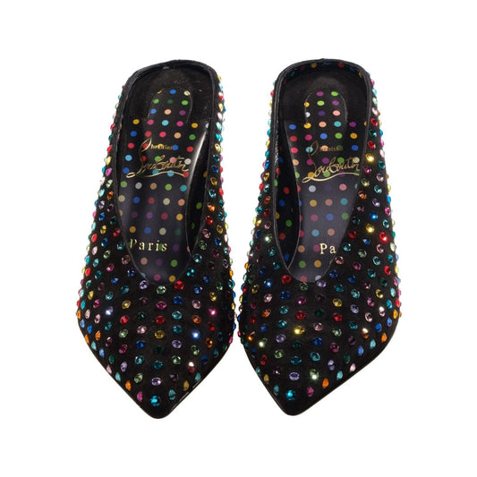 Christian Louboutin Veryvee Strass Boum 85 Suede and Multi Colour Jewelled Mules Christian Louboutin