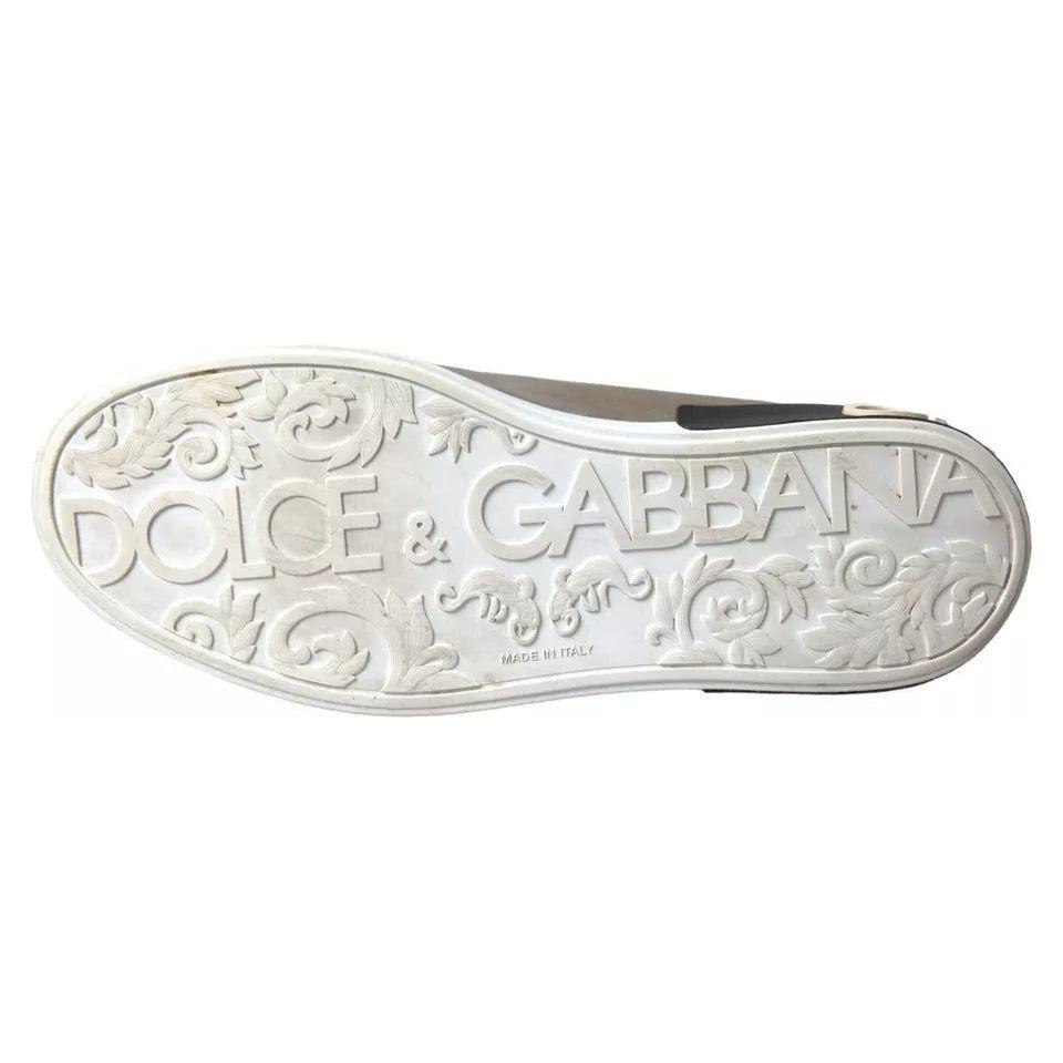 Dolce & Gabbana Bronze Leather Logo Sneaker Portofino Shoes Dolce & Gabbana