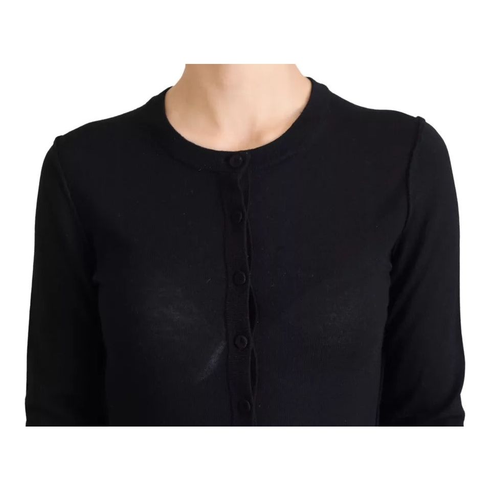 Dolce & Gabbana Black Long Sleeve Blouse Sweater Dolce & Gabbana