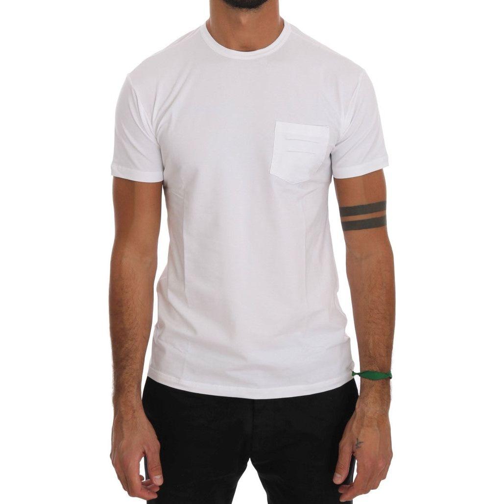 Daniele Alessandrini Elegant White Crew-Neck Cotton T-Shirt Daniele Alessandrini