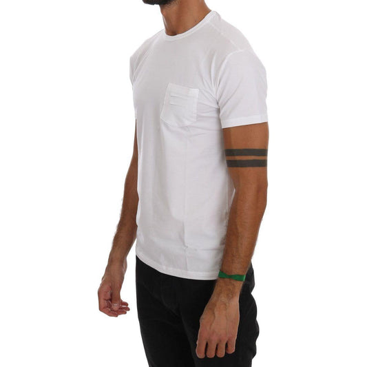 Daniele Alessandrini Elegant White Crew-Neck Cotton T-Shirt Daniele Alessandrini