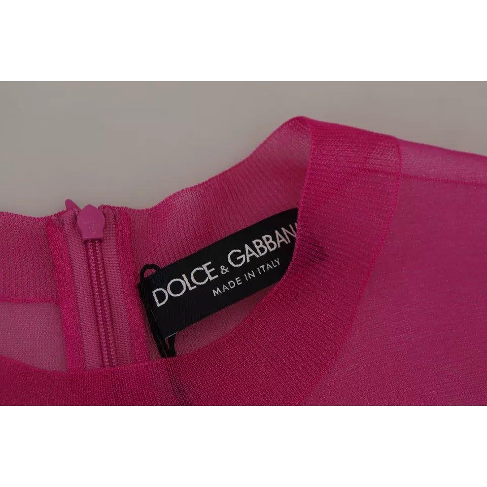 Dolce & Gabbana Fuchsia Polyester Crewneck Pullover Sweater Dolce & Gabbana