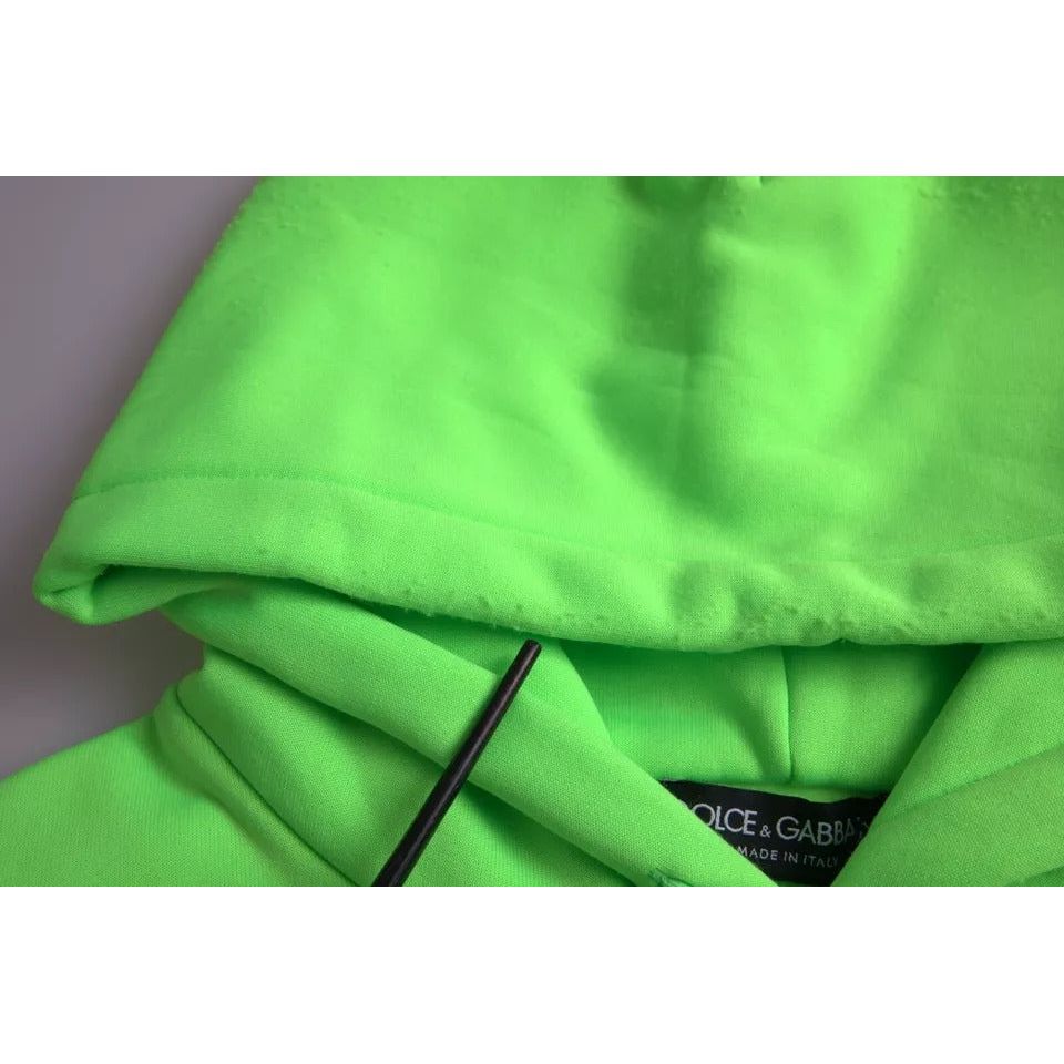 Dolce & Gabbana Neon Green Logo Pullover Hooded Sweatshirt Sweater Dolce & Gabbana