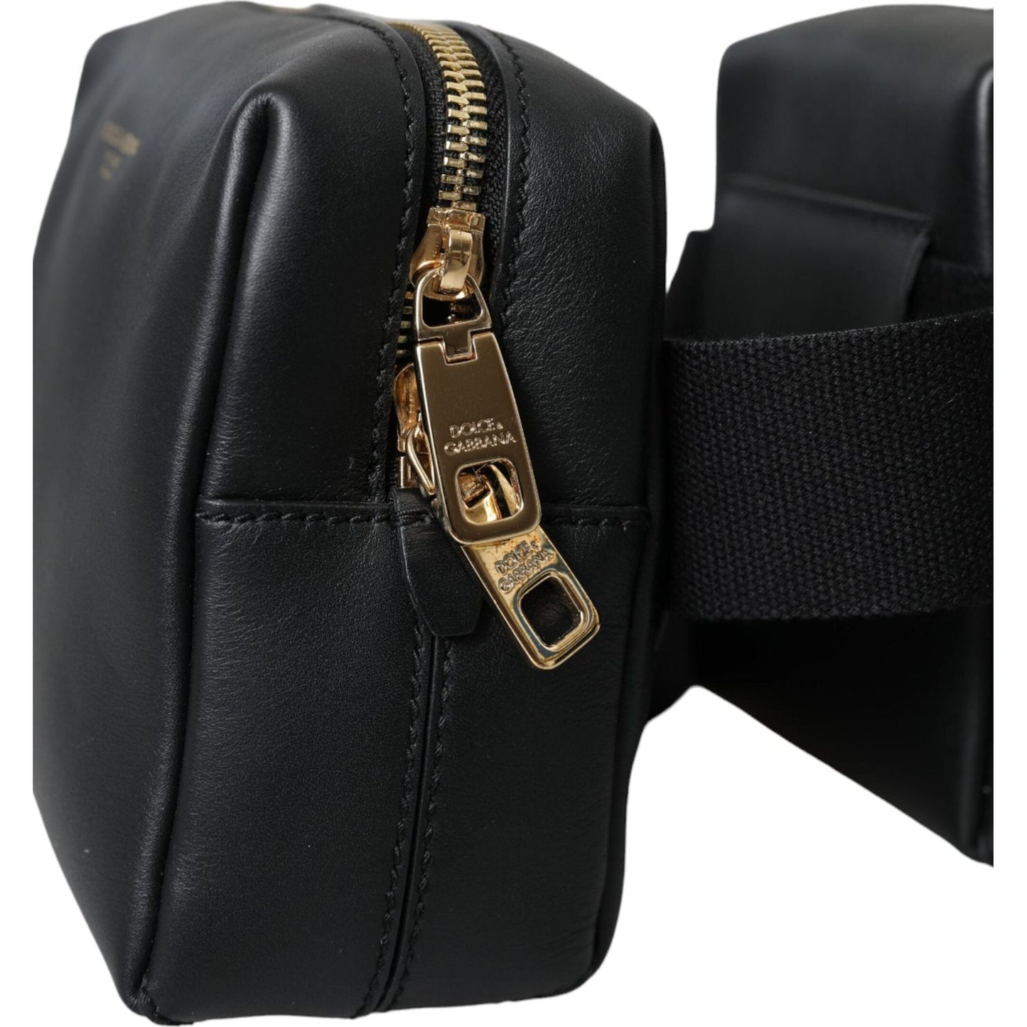 Dolce & Gabbana Black Calfskin Leather Double Waist Belt Fanny Pack Bag Dolce & Gabbana