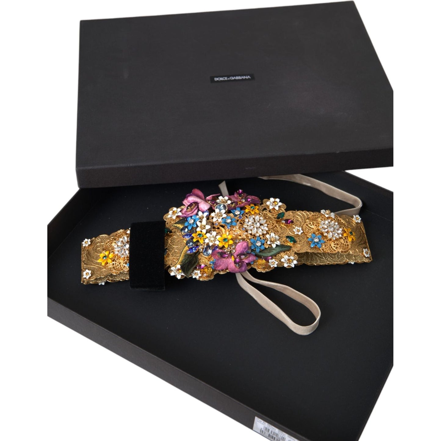 Dolce & Gabbana Multicolor Embellished Floral Crystal Wide Waist Belt Dolce & Gabbana