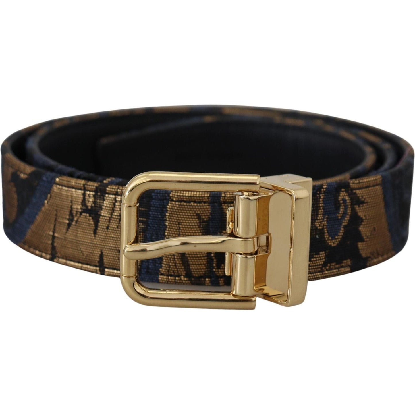 Dolce & Gabbana Multicolor Jacquard Leather Logo Buckle Belt Dolce & Gabbana