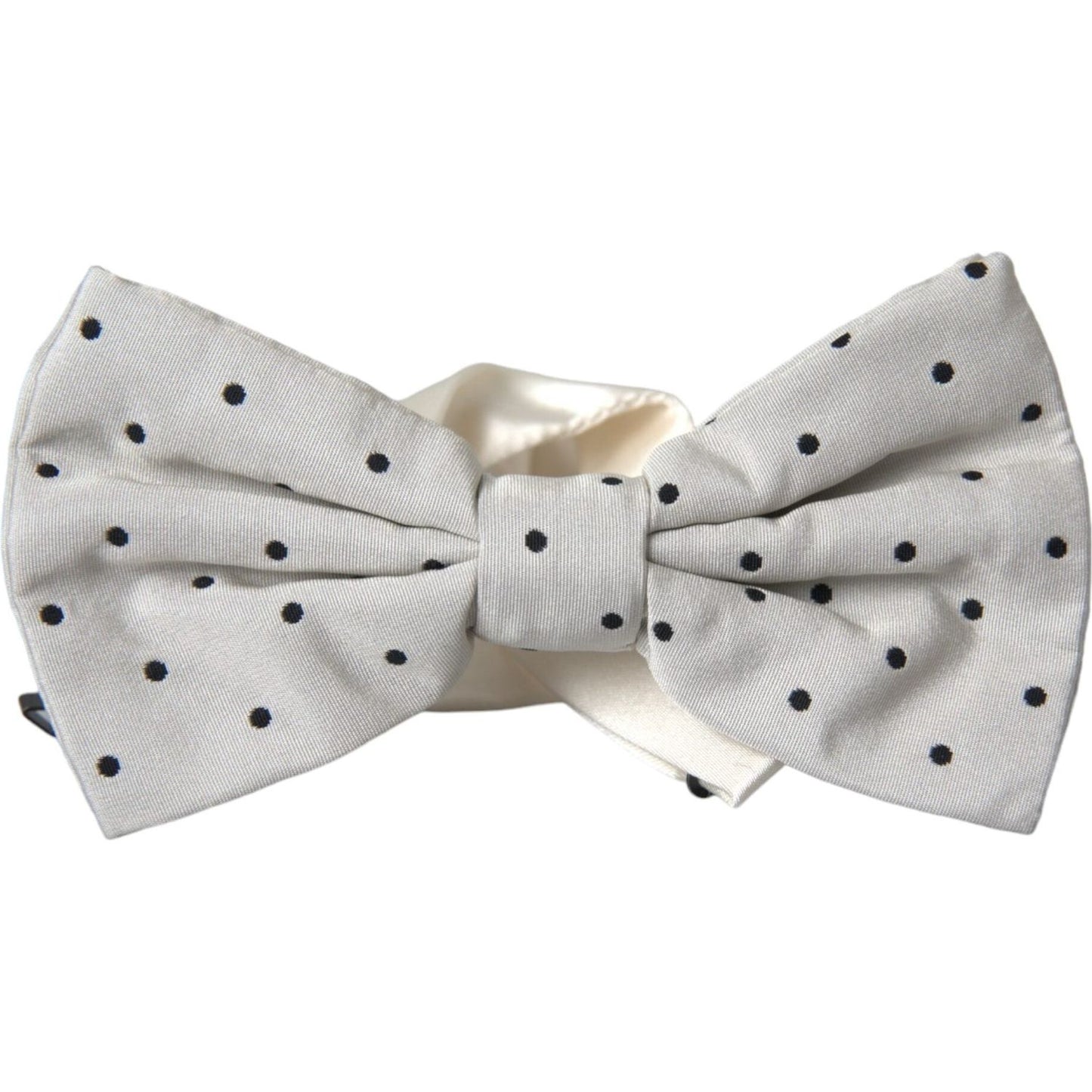 Dolce & Gabbana White Black Polka Dot Polyester Bow Tie Men Dolce & Gabbana