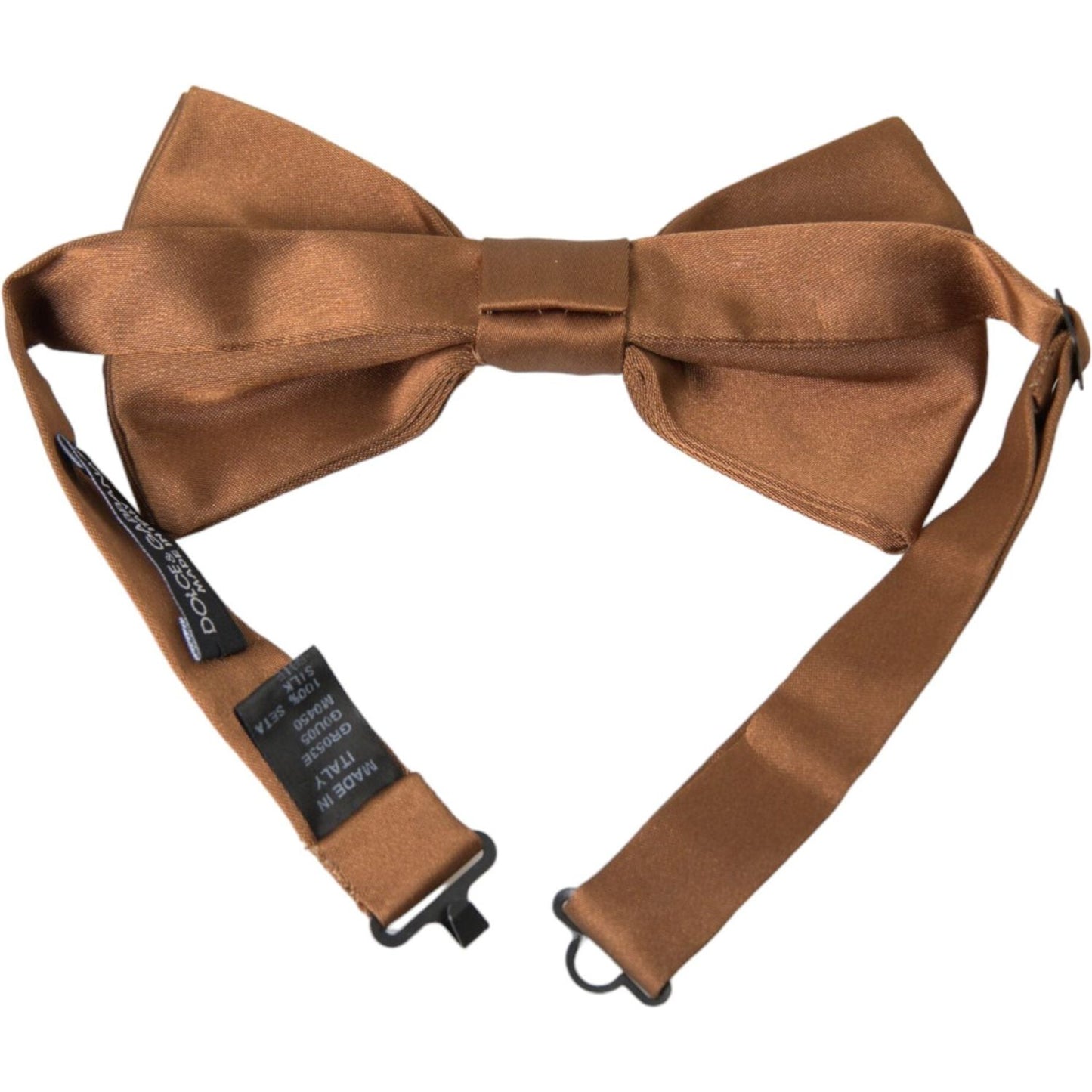 Dolce & Gabbana Brown Silk Adjustable Neck Men Bow Tie Dolce & Gabbana