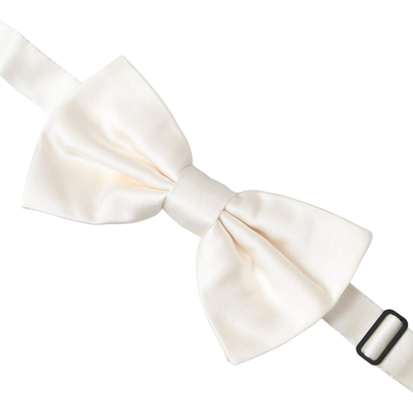 Dolce & Gabbana Off White Silk Adjustable Neck Men Bow Tie Dolce & Gabbana