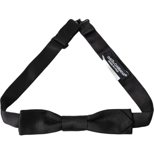 Dolce & Gabbana Black Silk Adjustable Neck Men Bow Tie Dolce & Gabbana