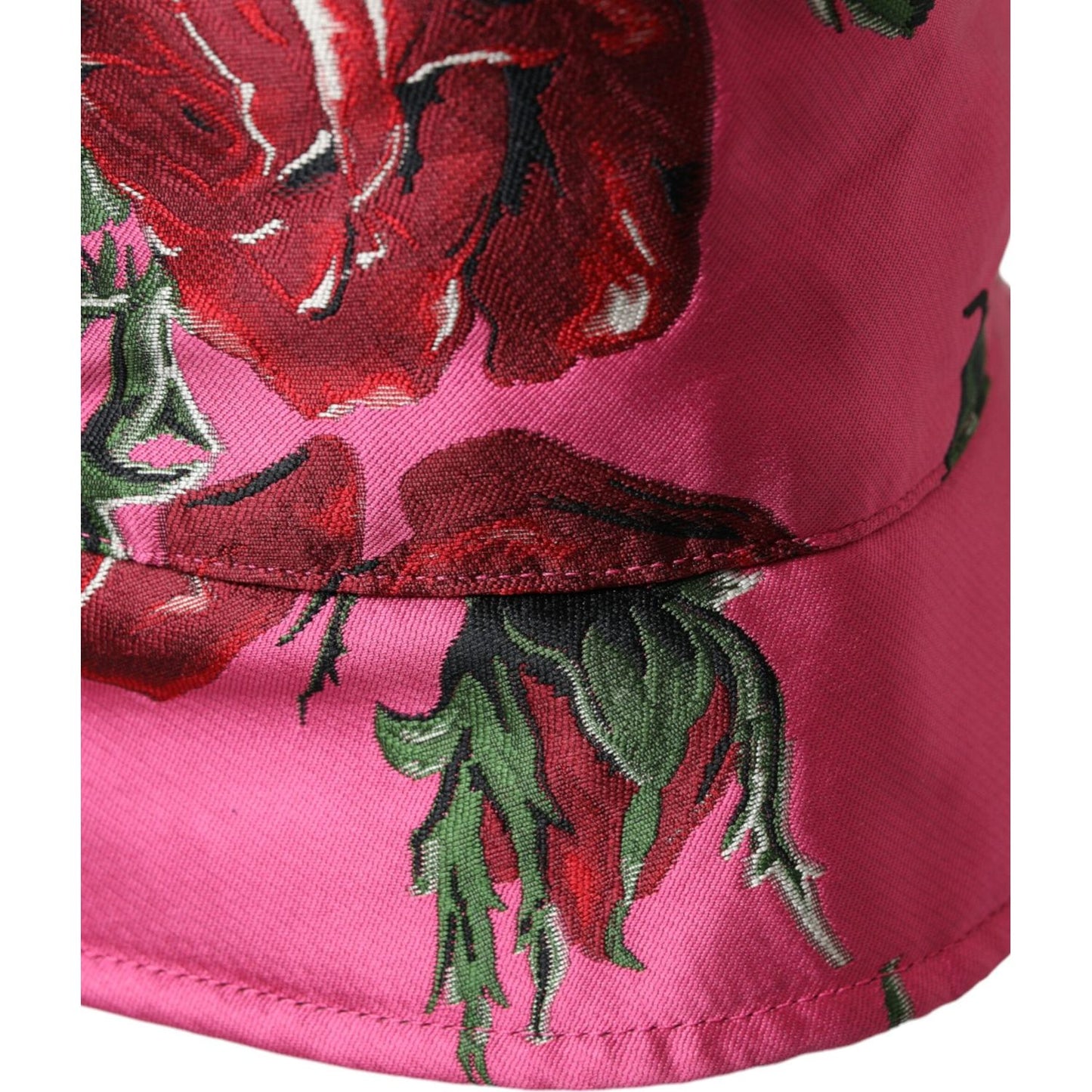 Dolce & Gabbana Pink Floral Cap Cotton Bucket Hat Men Dolce & Gabbana