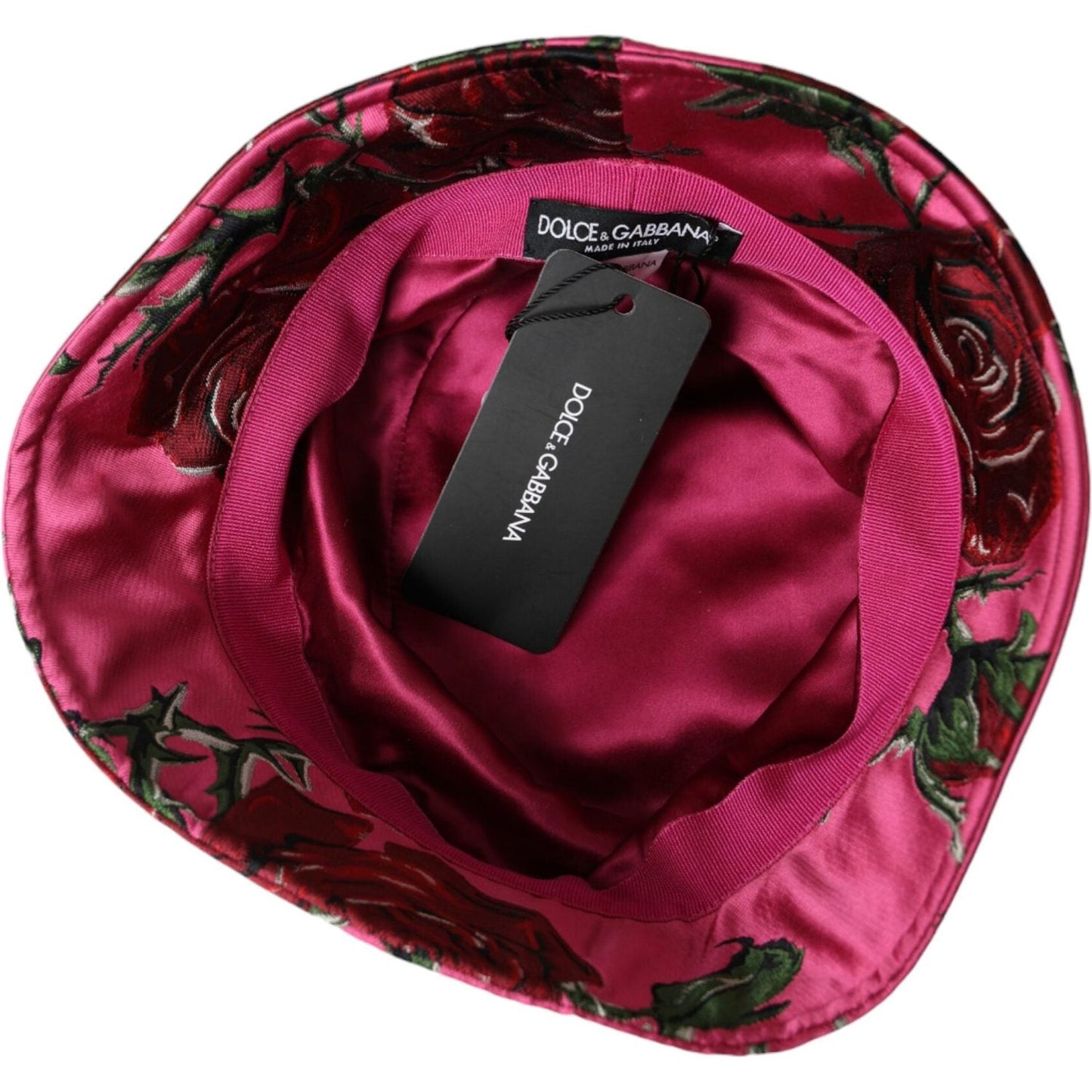 Dolce & Gabbana Pink Floral Cap Cotton Bucket Hat Men Dolce & Gabbana