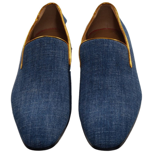 Colannaki Flat Denim with Brandy Trim Shoes