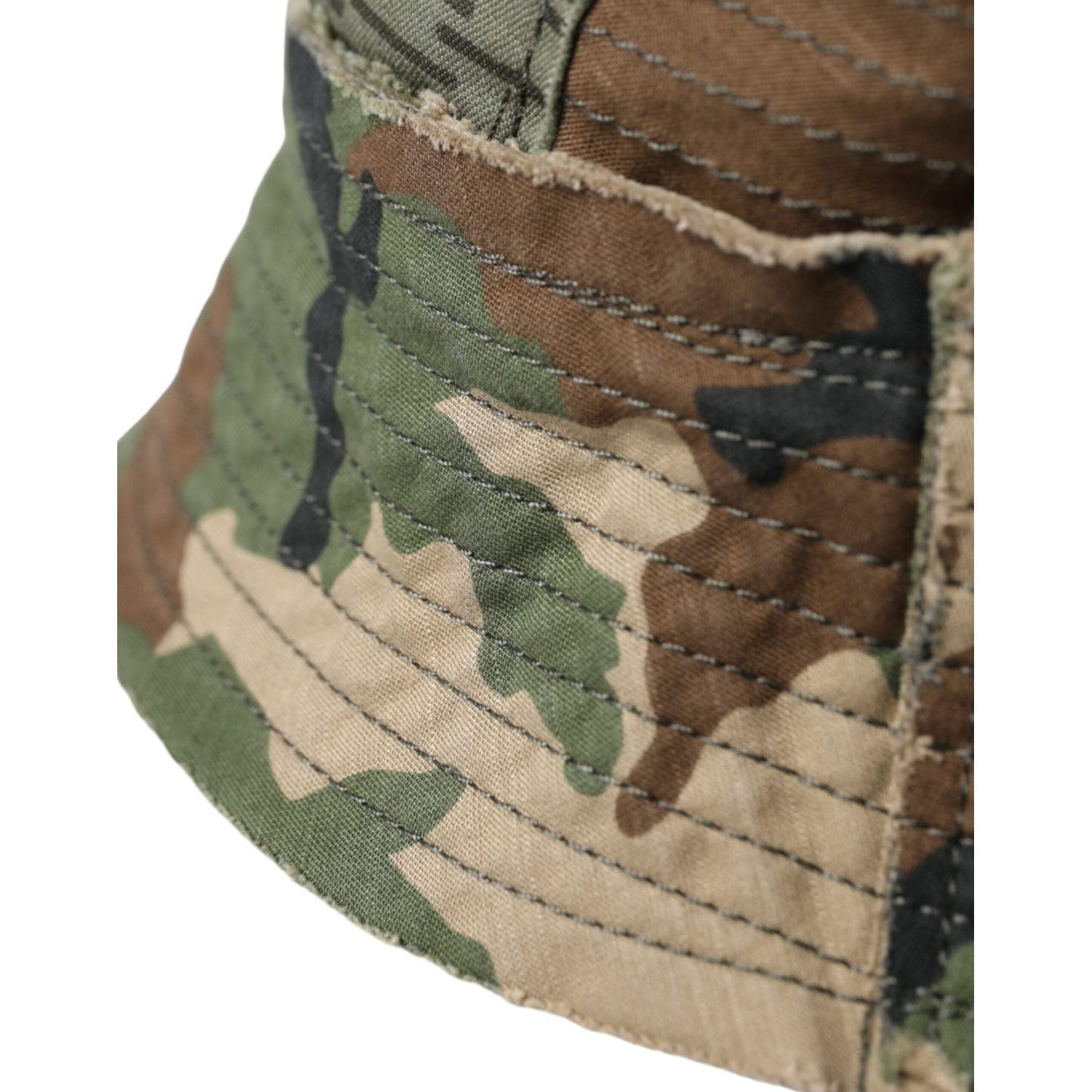 Dolce & Gabbana Green Camouflage Cotton Bucket Hat Men Dolce & Gabbana