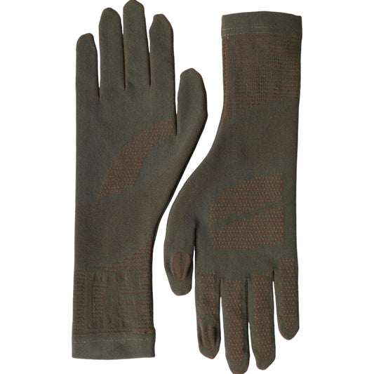 Dolce & Gabbana Brown Cotton Stretch Wrist Length Gloves Dolce & Gabbana