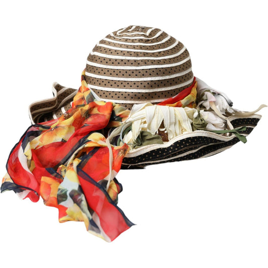 Dolce & Gabbana Multicolor Fantasy Wide Brim Floppy Hat Dolce & Gabbana