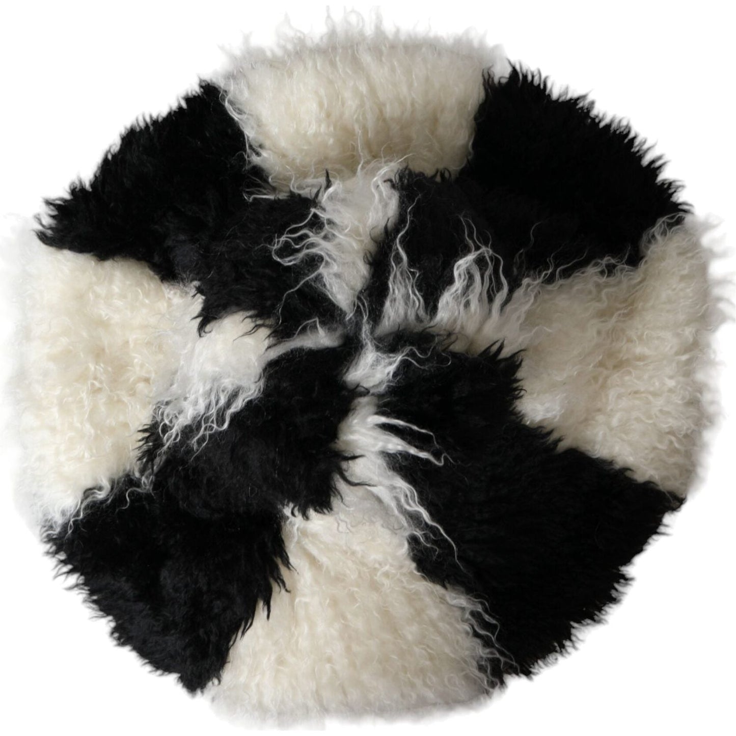 Dolce & Gabbana Black White Stripes Mohair Fur Bucket Hat Dolce & Gabbana