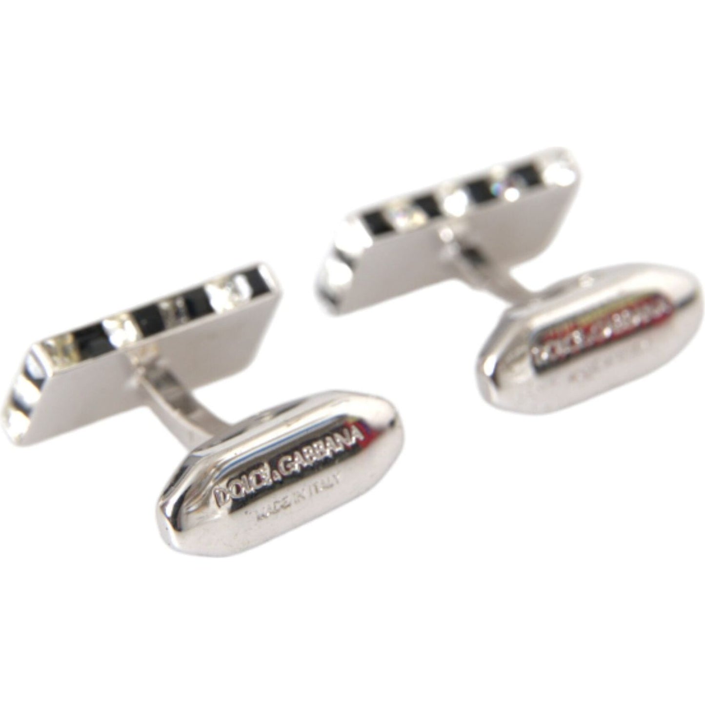 Dolce & Gabbana Silver Plated Metal Brass Pin Men Cufflinks Dolce & Gabbana