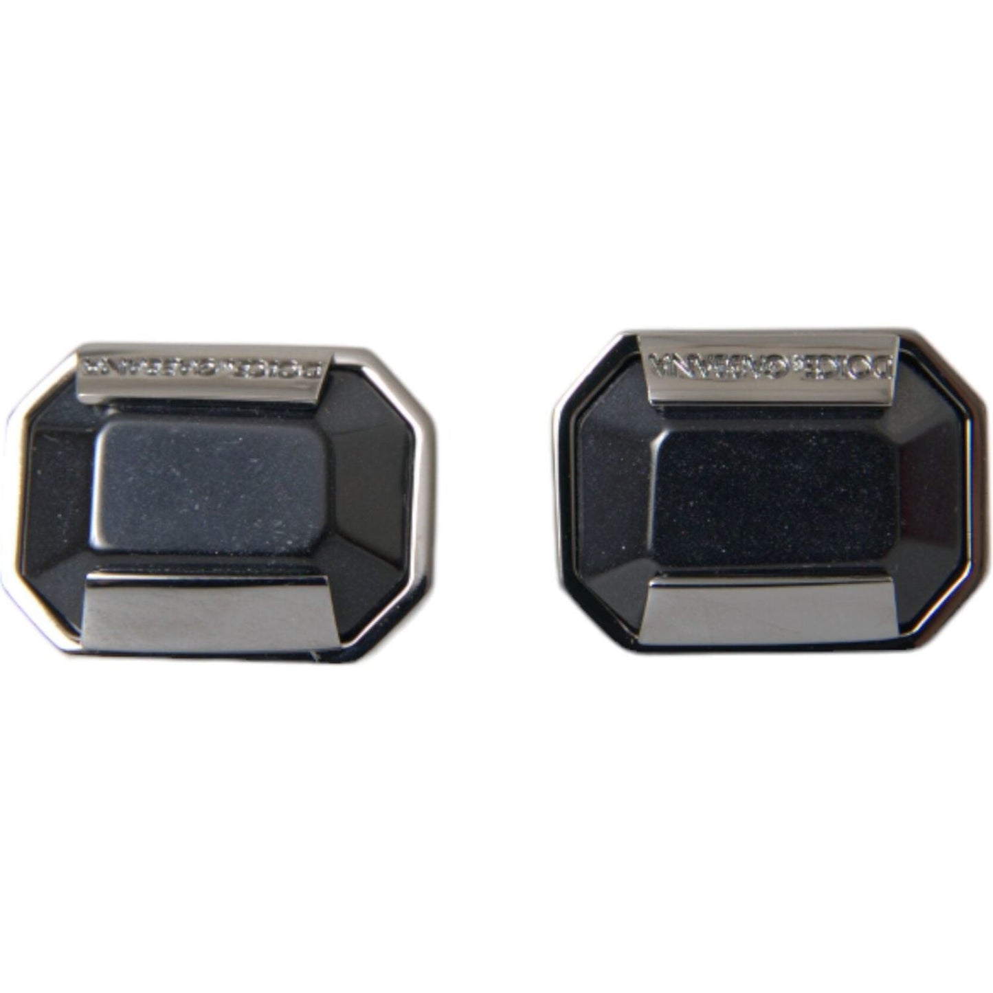 Dolce & Gabbana Silver Plated Brass Pin Crystal Cufflinks Dolce & Gabbana