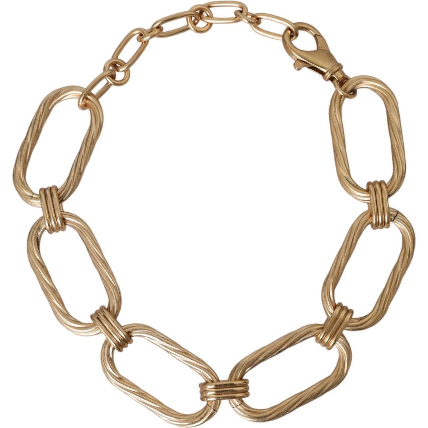 Dolce & Gabbana Gold Tone Brass Large Link Chain Jewelry Necklace Dolce & Gabbana