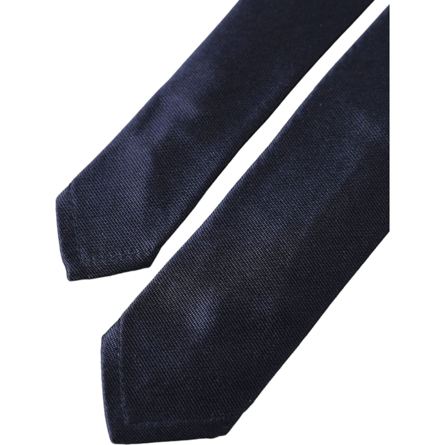 Dolce & Gabbana Blue Solid Silk Adjustable Tie Men Dolce & Gabbana