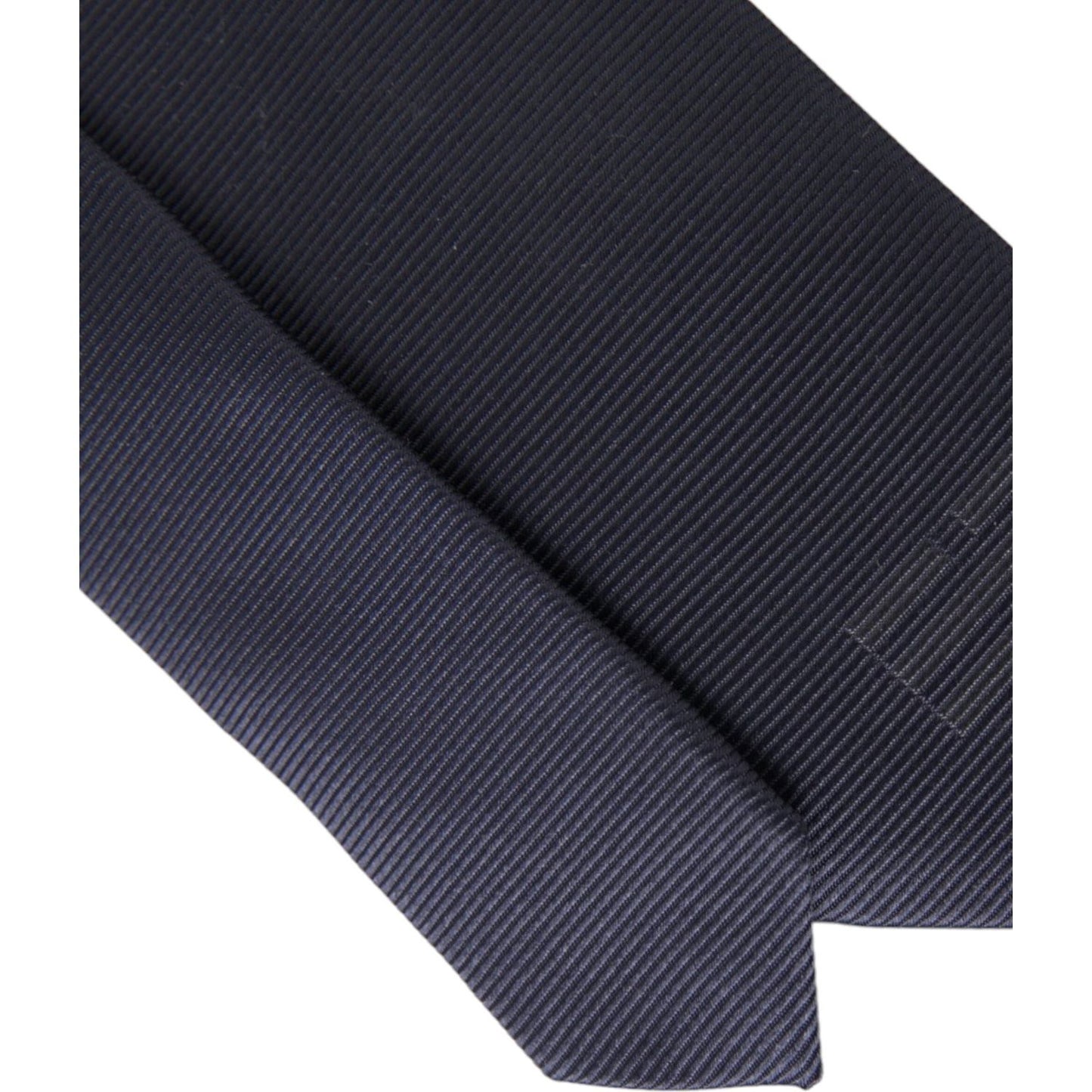 Dolce & Gabbana Blue Solid Silk Adjustable Tie Men Dolce & Gabbana