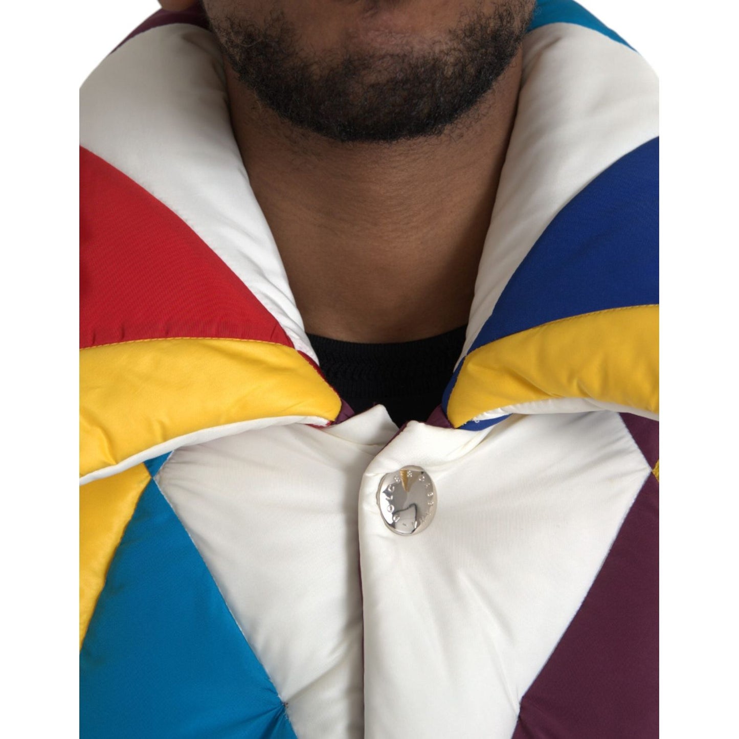 Dolce & Gabbana Multicolor Windbreaker Puffer Jacket Men Dolce & Gabbana